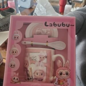 Labubu Pink Mug and Spoon Set